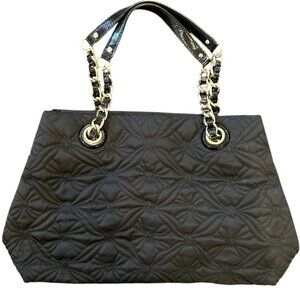Kate Spade Black Quilted Leather Tote Chain Strap Gold Marivaux Maryanne Bag